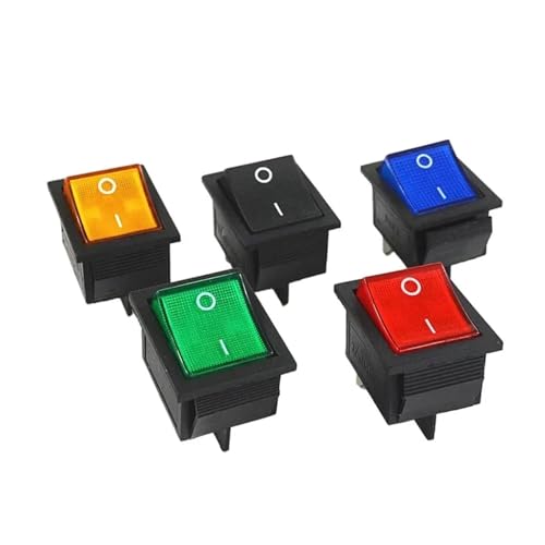 UJTVGCLX Latching Rocker Switch Power Switch I/O 4 Pins with Light 16A 250VAC 20A 125VAC KCD4(3p)