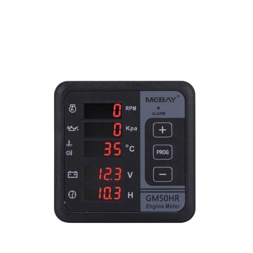 Mebay GM50H MK3 Motor Multifunktions Digitales Meter Dieselgenerator Monitor mit Wassertemperatursensor Öldrucksensor(GM50HR MK3)