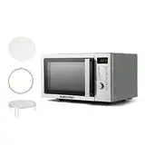 Swiss Pro+ Mikrowelle Silber Edelstahl - Kombigerät - Mikrowelle einfache Bedienung - 1100W - Mikrowelle 40 cm breit - 20L