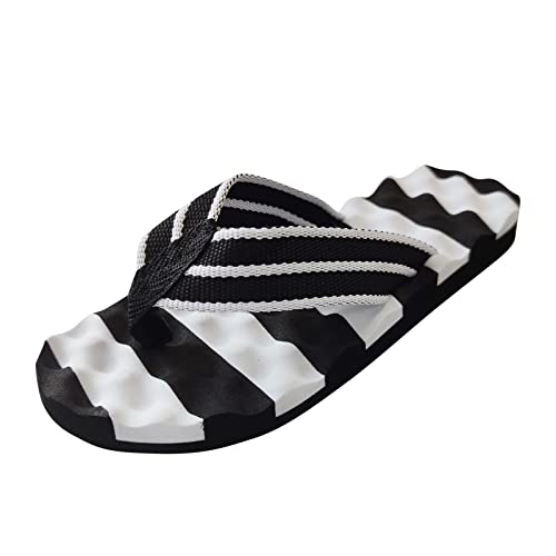 Herren Schuhe Flachboden Fischgrät Hausschuhe Flip Flops Mode Sommer Sandalen Flachboden Herren Flip Flops Strand Sandalen Schuhe Herren Business (White, 40)