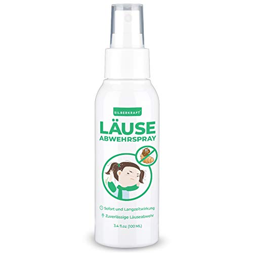 Silberkraft Läuseabwehrspray 100 ml, geruchsneutrales Läuse-Mittel für Kinder geeignet, Kopfläuse-Abwehr-Spray präventiv, Kopfläuse nachhaltig vorbeugen (100 ml)