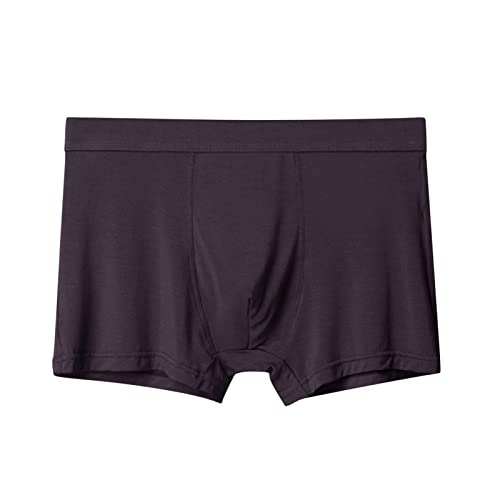 WKAYsIV Boxershorts Synthetik Herren Baumwolle, sexy, atmungsaktive Unterwäsche, Slips für Männer Herren Boxershorts Ohne Eingriff(Grey,XL)