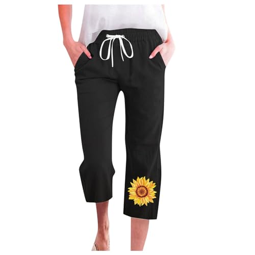 Damen-Sommerhose, Motorrad-Jeans, Reisen, Büro, Bauhose, normale Passform, Strand, trendig, Yoga, Skinny, bequem, öffentlicher Smoking, Schwarz , S