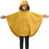 JEMIDI Kinder Regenponcho Wasserdicht - Regencape für Jungen und Mädchen - Atmungsaktiver Unisex Regenmantel - Regencape Kinder - Regenschutz Poncho Kinder versch. Größen