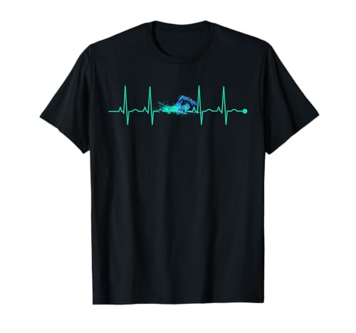 Schwimmen, Herzschlag, Schwimmer, EKG-Linie, Frequenz T-Shirt