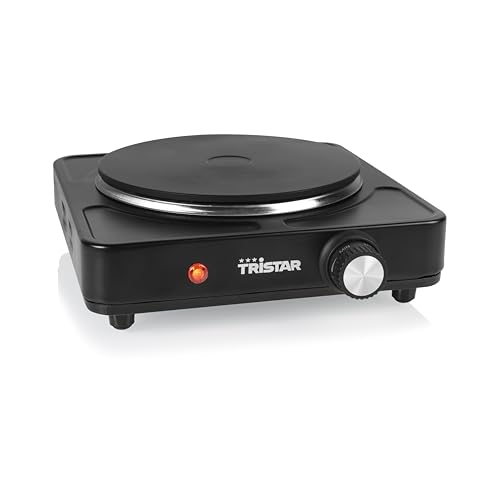 Tristar Tragbare Kochplatte - Einflammig - Für Studentenwohnheime, Camping, Kochnische - 18,5 cm Durchmesser - Einstellbarer Thermostat - 1.500 W - KP-6151