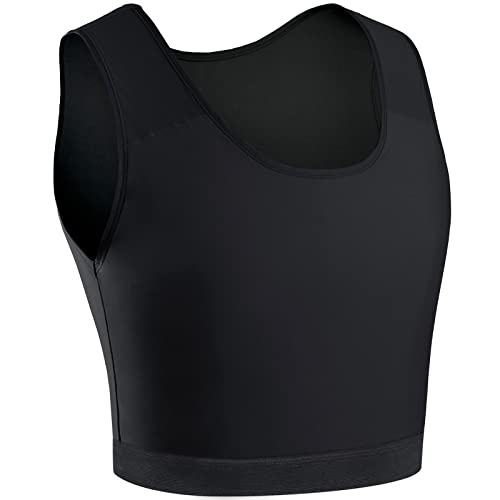 XUJI Brust Binder Transgender FTM Elastische Kompression BH Pullover Tank Top (B, L)