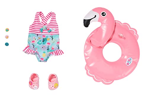 BABY born Holiday Schwimmspaß, Set für Puppen mit Clogs, Schwimmring und Badeanzug, für 43 cm Puppen, 831731 Zapf Creation