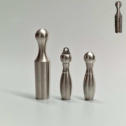 eberin · Taschenkegel · Gravierbar · Minikegel · Kegelpins · Kegelpin · Metallkegel · Miniaturkegel · Mini Kegel Pin · Mini Bowling Pin · Pudelkönig · Edelstahl · in 3 Größen erhältlich