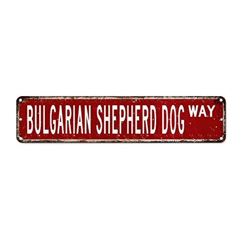 Bulgarischer Schäferhund, Retro-Metallschild, Blechschild, bulgarischer Schäferhund, Hundeliebhaber, Geschenk, Straße, Veranda, Schild, Bauernhaus-Dekoration für Kneipen, Restaurants, Cafés, Club,