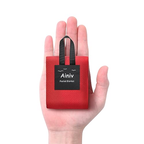 Ainiv Mini Picknickdecke, Ultraleicht tragbare Stranddecke, Sandabweisende Camingmatte, Kompakt Strandtuch, Outdoor Decke für Strand, Reisen, BBQ, Picknick, Camping und Wandern 70 x 110cm