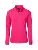 MoFiz Sportjacke Damen Leicht Trainingsjacke Mikrofleece Sweatjacke Wandershirt mit Reißverschluss Rosa-B M