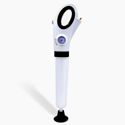 Hammersmith DrainBuster - kraftvoller Abflussreiniger mit Pressluftpumpe inkl. 4 Universaleinsätze - Rohrreiniger - löst Verstopfungen in WC, Bad & Küche - wiederverwendbar - bis zu 6 bar Druck
