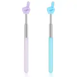 Piriuuo 2 Stück Zeigestab Ausziehbar, Bunte Fingerform Zeigestock delstahl Kinder Ausziehbarer Zeigestab Teleskop Lehrer Zeiger Mini Einziehbar Klassenzimmer Zeiger Unterricht Vorführungen, Blau, Lila