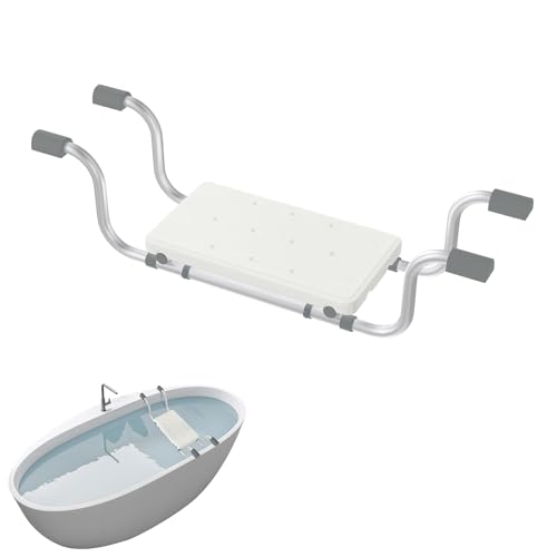 UISEBRT Badewannensitz Senioren Ausziehbare 72-82cm rutschfest Badewannenbretter, 150 KG Tragkraft Generisch Wannensitz für Schwangere, ältere Menschen, Aluminium