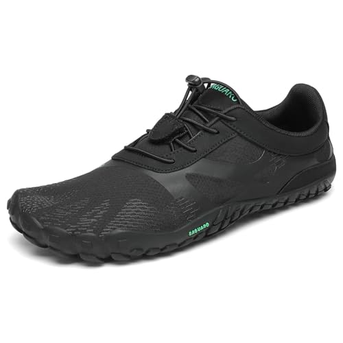 SAGUARO Barfußschuhe Daman Fitnessschuhe Herren Barfussschuhe Schnell Trocknend Traillaufschuhe Badeschuhe rutschfest Unisex Sommer Outdoor Kletterschuhe Schwarz 45