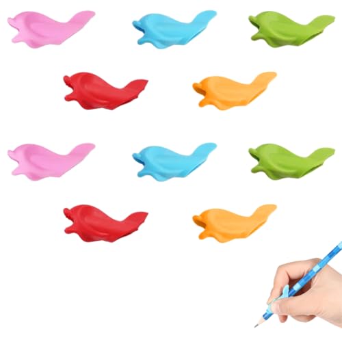 NJCXOLA 10 pcs Schreibhilfe für Stift Kinder Stifthaltung Hilfe Kinder Schreiblernhilfe Grip Schreiblernstift Bleistift Griffe Kinder Stifthalter,zufällige Farbe