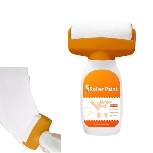 Wand Reparatur Rollbürste,Wandfarbe Ausbessern Weiß,Wandreparaturroller Farbe,2 in 1 Wandreparatur RollbüRste mit 500g Wandreparatur Creme,Geeignet Reparatur von Wandkratzern,Graffiti,Flecken,Rissen
