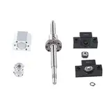 HWWEI Kugelumlaufspindel SFU1605-150-1000MM Gerollte Kugelumlaufspindel C7 mit bearbeitetem EK/EF12-Ende + 1605-Kugelmutter + Mutterngehäuse + EKEF12-Endstütze + Kupplung(Größe:150mm)
