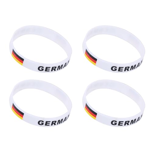 LOMYLM EM 2024 Deutschland Fanartikel Armband, 4STK Silikonband Deutschland Flagge Armband Sportfans Fanartikel für Herren Damen Euro Fußball 2024 WM