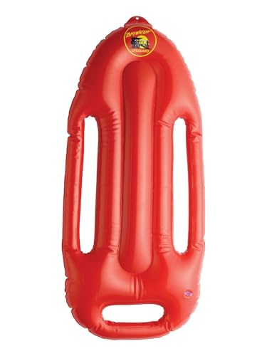 Smiffys Aufblasbarer Schwimmer Baywatch, Rot, mit Band & Logo, 70 cm