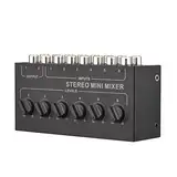 Btuty Stereo-Passiv-Mischbatterie mit 6 Kanälen, Audio-Mixer, 6 Eingängen und 2 Ausgänge, Lautstärkeregler, keine Batterie erforderlich