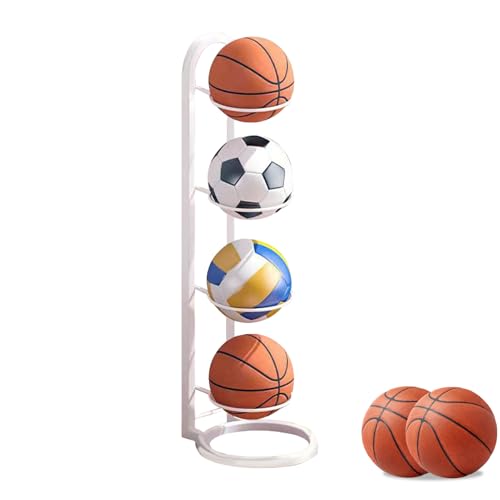 Yulokdwi Ball Aufbewahrung,Vertikales Ball Aufbewahrungsregal, Basketball-Aufbewahrungsregal,1/2/3/4/5-lagiger Basketball-Fußballständer,Sportgeräte Organizer,Sportgeräteständer Für Sportutensilien