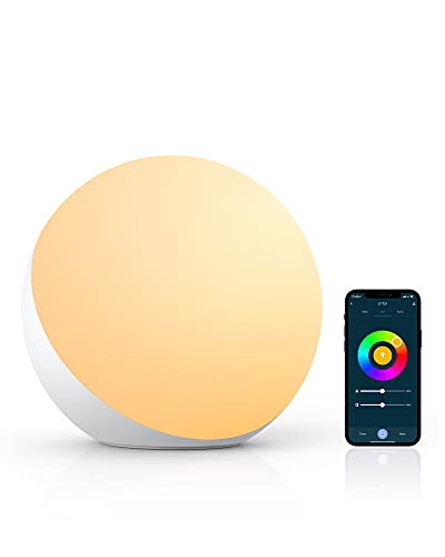 Hifree Smart LED Tischlampe, Nachttischlampe Touch Dimmbar funktioniert mit Alexa und Google Assistant, Wifi Atmosphäre Nachtlicht Stimmungslicht, Robust und Sicher für Kinder