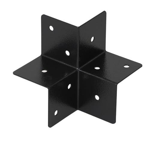 TRIBECCO® Dreifachverbinder für Pergolen Pavillon Carport für Kantholz 90x90 mm idealer 90°-Winkel Vierkant Pergola-Verbindungsstück Pergola Pfostenverbinder 3-Wege-Verbinder (Schwarz)