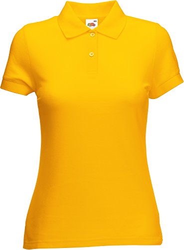 Fruit of the Loom Damen Lady-Fit 65/35 Pique Polo Shirt, Sonnenblumengelb, Gr.M