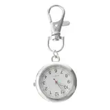 Hemobllo Taschenuhr mit Schlüssel Schnalle, Metall Uhr, Clip auf Uhr, Glas Quarz Pocket Watch Boodge Uhren für Arztschwester Einfach Lesen (Zufällige Schriftfarbe)