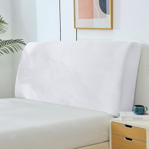 Yidaxing Bettkopfteil Hussen Bett Kopfteil Bezug, Weicher Strecken Samtstoff Staubdicht, Staubdichte Schutzhülle für gepolsterte Schlafzimmer Kopfteil(180-200cm,Weiß)