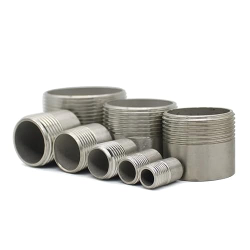 BYLSAGWHT 1pc 1/4" 3/8" 1/2" 3/4" 1" 11/4" 11/2" Stainless Steel BSPT Male Thread Fittings SS304 Male to Welding Pipe Fittings SS Half Nipple(1I4inch 10g)