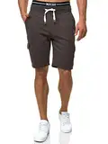 Indicode Herren White Rock Cargo Sweatshorts m. 5 Taschen | Kurze Hose Cargo Shorts Raven XL