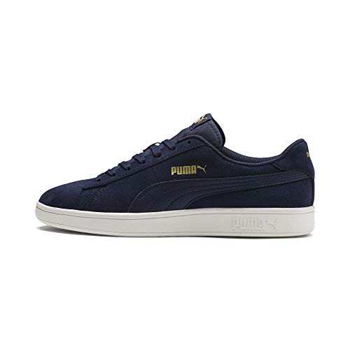 PUMA Unisex Puma Smash v2 Low-Top, Peacoat-Puma Team Gold-Whisper White, 36 EU