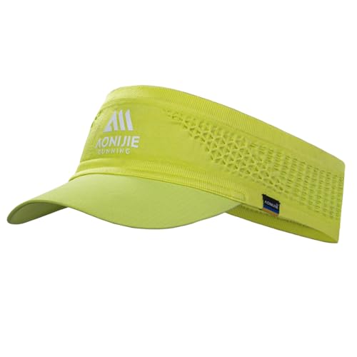 Joscoal Running Visor Sport Sun Visor Schweißaufnehmbar Visor Cap Atmungsaktiver Elastisch Sonnenhut Baseballhut Sonnenschild Sonnenvisier Sport Kappe für Golf Tennis Laufvisier, Fluoreszierend Gelb