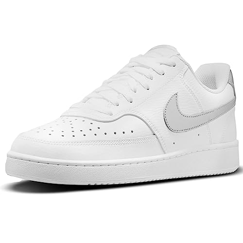 Nike Damen Court Vision Low Gymnastikschuhe, WHITE/METALLIC Silver, 38.5 EU