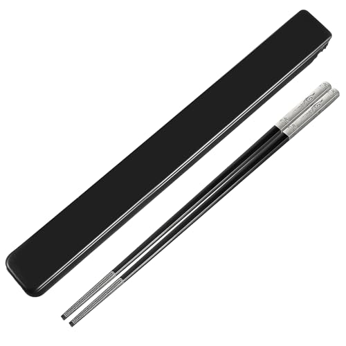 Gjinxi Metall Essstäbchen Wiederverwendbar Tragbare Edelstahl Essstäbchen Mit Etui Lasergravierte Titan Essstäbchen Leichte Reise Essstäbchen Mit Etui Zum Ziehen Leicht Zu Reinigen Spülmaschinenfest