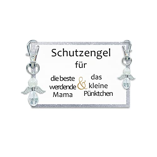 Schutzengel Schlüsselanhänger Geschenk für beste werdende Mama und das Pünktchen Glücksbringer Schwangerschaft Baby unterwegs Babyparty