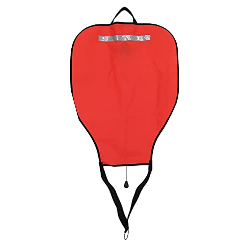 Luwqceu Tauch-Nylon-Hebesack, Gut Sichtbarer Auftriebssack mit Offenem Boden, Bergungssack-Schwimmerboje (Rot)