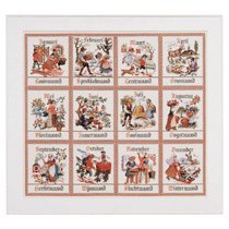 Pako SewingCafe Set Monate des Jahres 70 x 80 cms – Inhalt: Stoff, Garn, Nadel, Diagramm & Anleitung.