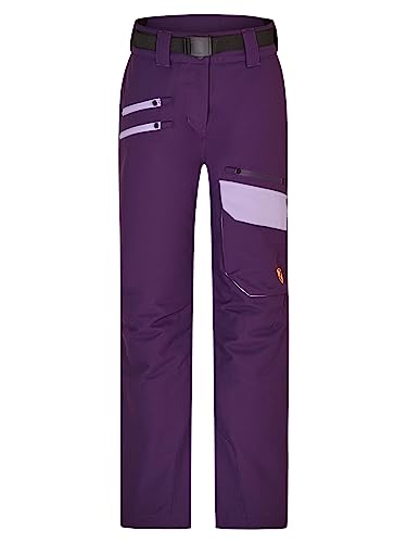 Ziener Mädchen Aileen Ski-Hose Schnee-Hose | wasserdicht warm PFC frei, dark violet, 128