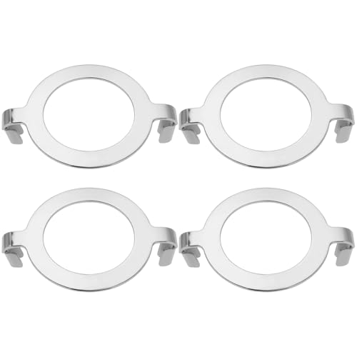Create idea 4 Stück Lampenharfenhalter-Satteladapter Silberfarben 4,2 Cm Kompatibel mit E27-Gewindesockel Rutschfester Lampenschirmadapter Lampenschirmhalter aus Metall