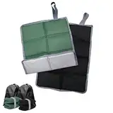 AIMEKE® 2er Set Thermo Sitzkissen Faltbar Sitzmatte Outdoor Sitzunterlage Wasserdicht Thermositzkissen mit 2 Tragetasche für Picknick Freien Wander Camping (Schwarz/Grün)