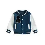 Yassiglia Baby Baseball Jacke Kleinkind Bomberjacke Kinder Frühling Herbst Übergangsjacke 0-5 Jahre Junge Mädchen Kleidung (Blau, 2-3 Years)