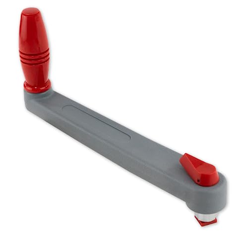 MARINEO Winschkurbel Winch Winchkurbel - Kurbel mit Arretierung, grau rot (20 cm Grifflänge)