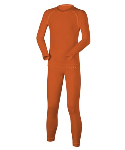 FALKE Unisex Kinder Baselayer-Set Maximum Warm K UW Funktionsmaterial schnelltrocknend 1 Stück, Orange (Dutch Orange 8041), 110-116