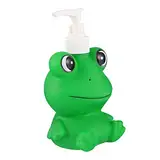 Cabilock Handwaschflasche- Kinder Seifenspender Cartoon Flaschenspender Leere Shampooflaschen (Grüner Frosch 300Ml)