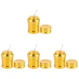 BESPORTBLE 4 Stück Mini-Alkohollampe Brenner für Laborgeräte Outdoor-Heizungen Alkoholbrenner Tischkamin Lichter Bunsen Werkzeug Camping-Heizgerät Tragbarer Spiritusbrenner Aluminium Golden