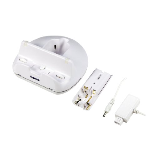 Hama Wii U Ladestation/Dockingstation Triple Charger geeignet für Wii U Tablet / Wii U Pro Controller / Wii Mote, inkl. 550mAh Akku für Wii Mote, Weiß